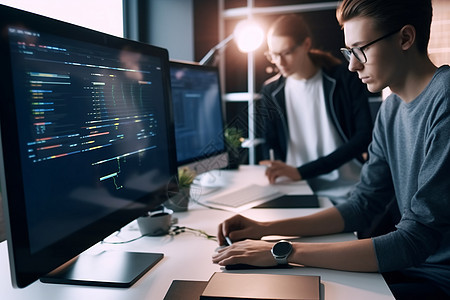 程序員團隊在IT公司辦公室編程新應(yīng)用程序